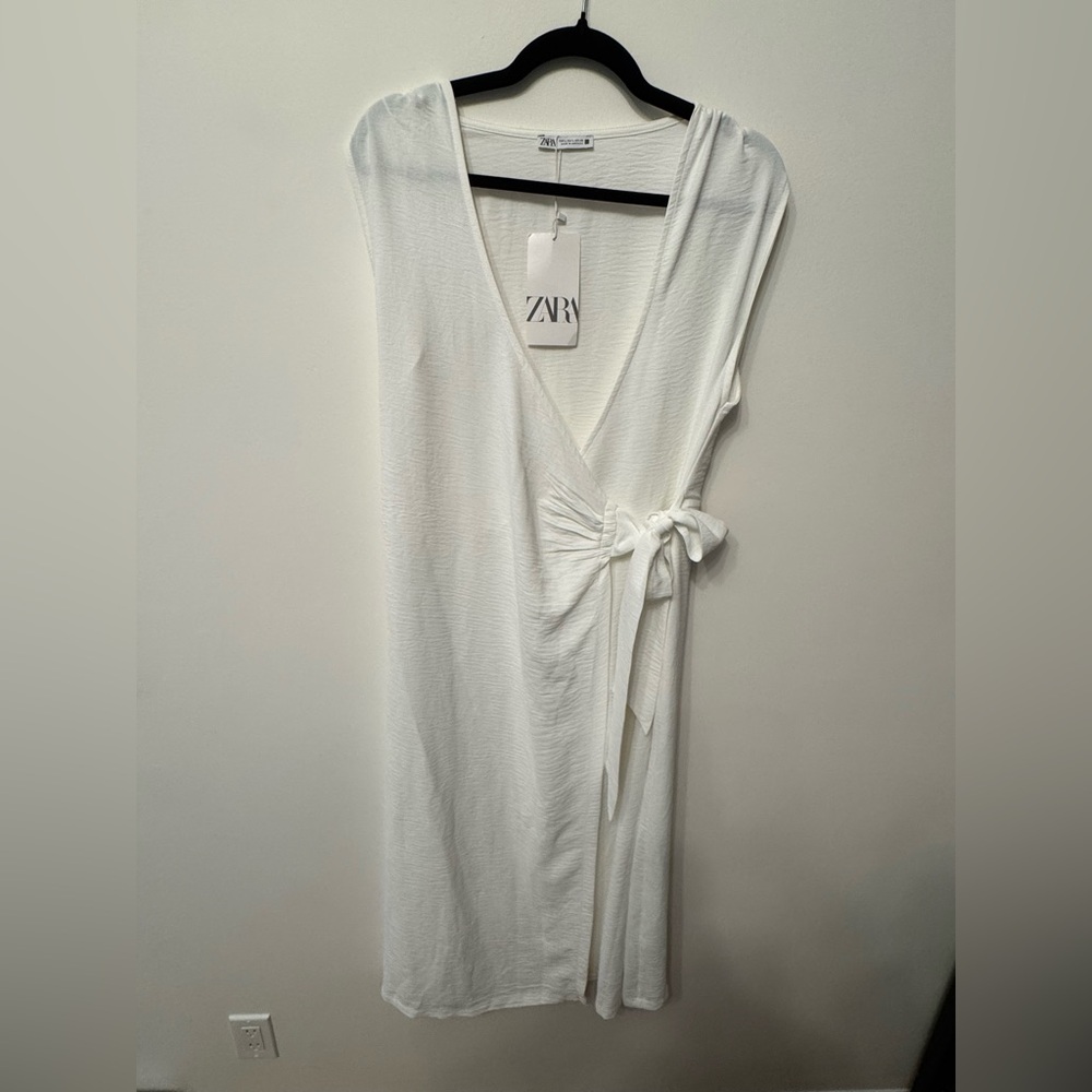 Zara Ivory V-Neck Dress